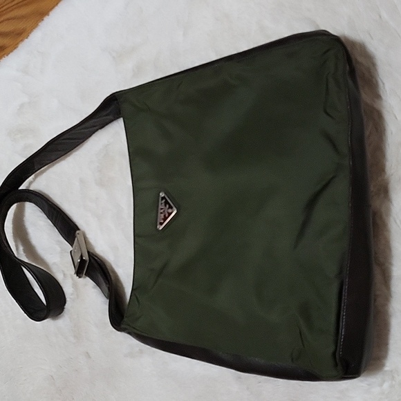 PRADA Shoulder Bag Nylon Khaki - Picture 1 of 4